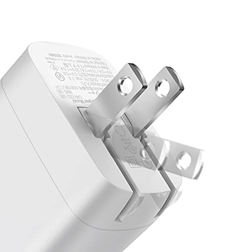 Amazon Basics 30W One-Port GaN USB-C Wall Charger with Power Delivery PD for Tablets & Phones (iPhone 14/13/12/11/X,iPad,Samsung)-White (non-PPS)