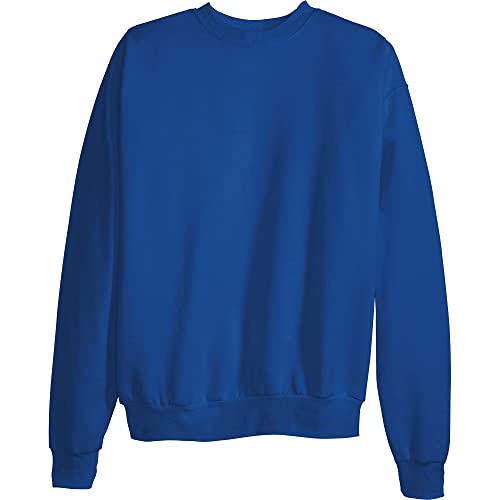 Hanes Men's Sweatshirt, EcoSmart Fleece Crewneck Sweatshirt, Cotton-Blend Fleece Sweatshirt, Plush Fleece Pullover Sweatshirt, Black, Large