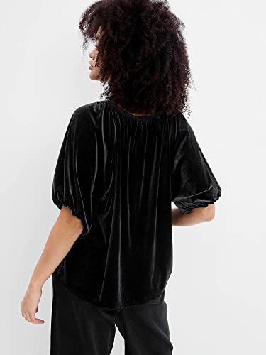 GAP Women's Short Puff Sleeve Top Blouse Shirt