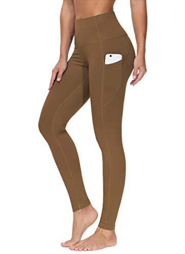 THE GYM PEOPLE Thick High Waist Yoga Pants with Pockets, Tummy Control Workout Running Yoga Leggings for Women (Medium, Black  )