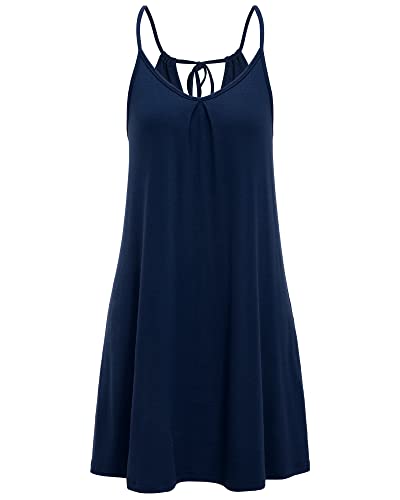 ULTRANICE Women's Summer Casual Spaghetti Straps Floral Swing Beach Dresses Mini Sun Dress