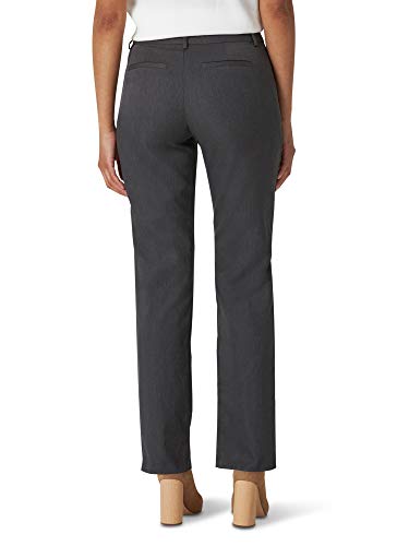 Lee Women's Wrinkle Free Relaxed Fit Straight Leg Pant, Black, 2 Long