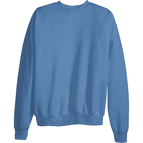 Hanes Men's Sweatshirt, EcoSmart Fleece Crewneck Sweatshirt, Cotton-Blend Fleece Sweatshirt, Plush Fleece Pullover Sweatshirt, Black, Large