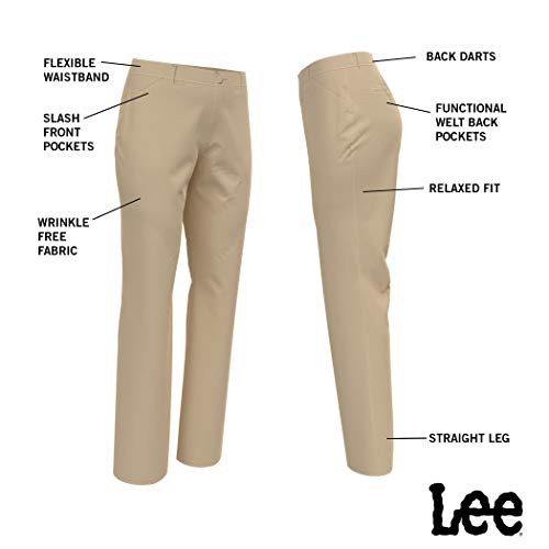 Lee Women's Wrinkle Free Relaxed Fit Straight Leg Pant, Black, 2 Long