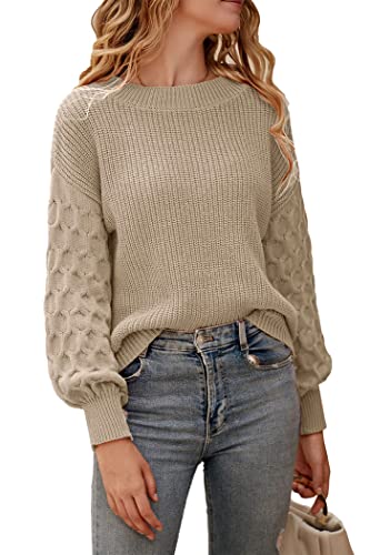 PRETTYGARDEN Women's 2023 Winter Pullover Sweater Casual Long Sleeve Crewneck Loose Chunky Knit Jumper Tops Blouse