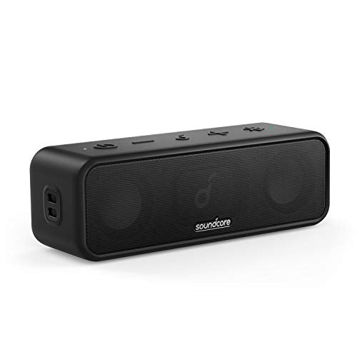 Soundcore 3 by Anker Soundcore, Bluetooth Speaker with Stereo Sound, 24H Playtime, IPX7 Waterproof, Pure Titanium Diaphragm Drivers, PartyCast, BassUp, App, Custom EQ, for Home, Outdoor, and Beach