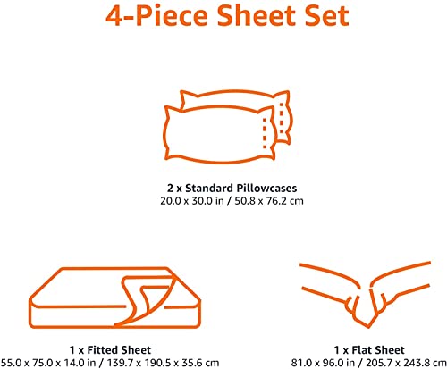 AmazonBasics Light-Weight Microfiber Sheet Set - Full, Black