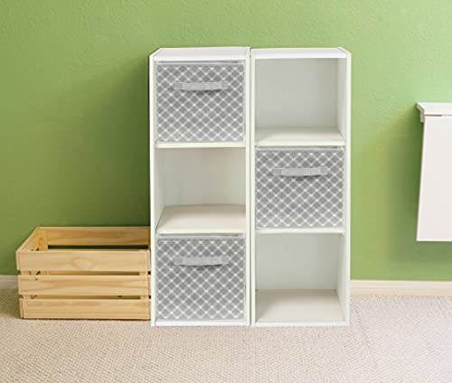 SimpleHouseware Storage Bin Cube Foldable Organizer, Grey - Pack of 6