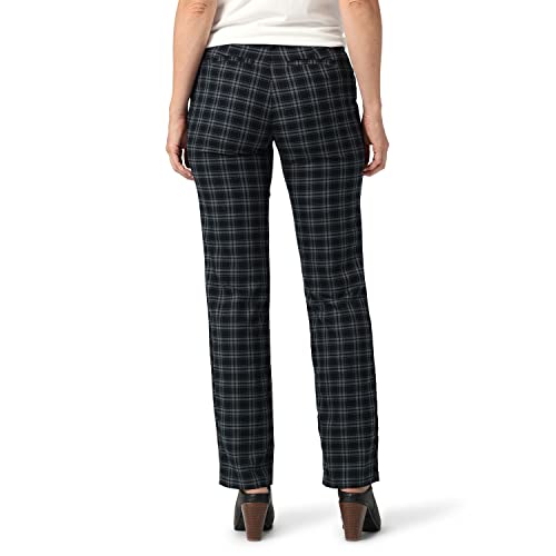 Lee Women's Wrinkle Free Relaxed Fit Straight Leg Pant, Black, 2 Long