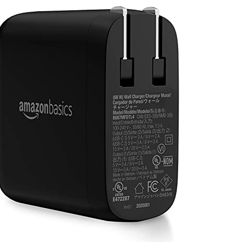 Amazon Basics 30W One-Port GaN USB-C Wall Charger with Power Delivery PD for Tablets & Phones (iPhone 14/13/12/11/X,iPad,Samsung)-White (non-PPS)