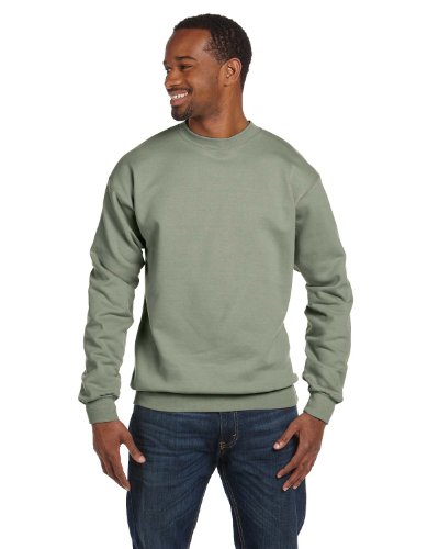 Hanes Men's Sweatshirt, EcoSmart Fleece Crewneck Sweatshirt, Cotton-Blend Fleece Sweatshirt, Plush Fleece Pullover Sweatshirt, Black, Large