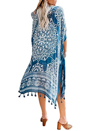 Bsubseach Pom Pom Kimono Cover Up for Bathing Suit Women Half Sleeve Cardigan Summer Bikini Beachwear Black