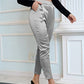 Women's Satin Silky Pants Dress Casual Pull on High Waist Pants with Pockets X-Large