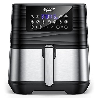 Innsky Air Fryer XL 5.8QT, 【2022 Upgraded】 11 in 1 Oilless Hot Air Fryers Oven, Easy One Touch Screen with Preheat & Delay Start, ETL Listed, Airfryer 1700W for Air Fry, Roast, Bake, Grill, 32 Recipe Book