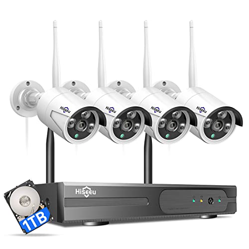Hiseeu 2K Outdoor Security Camera bullet,2-Way Audio, 3MP Surveillance IP Cameras,IP66 Waterproof, Remote Viewing,Motion Detection,Night Vision,Cloud&SD Storage,Compatible with Hiseeu Wireless Systems