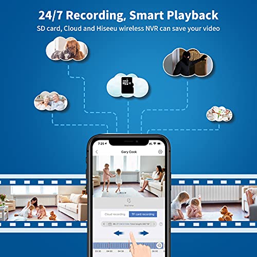 Hiseeu 2K Outdoor Security Camera bullet,2-Way Audio, 3MP Surveillance IP Cameras,IP66 Waterproof, Remote Viewing,Motion Detection,Night Vision,Cloud&SD Storage,Compatible with Hiseeu Wireless Systems
