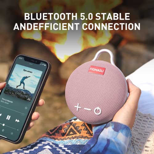 Speakers Bluetooth Wireless, Portable Speaker IPX7 Waterproof with 24H Playtime, 360° Surround Sound, Stereo Bass (Pink)