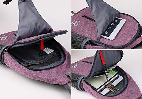 WATERFLY Sling Bag Sling Backpack Crossbody Bag Hiking Daypack for Men Women (Black Color)
