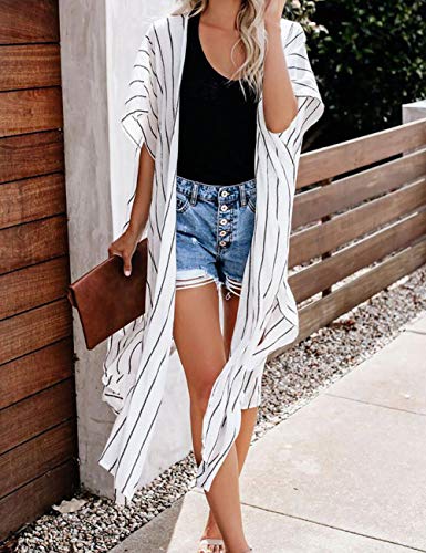 Bsubseach Pom Pom Kimono Cover Up for Bathing Suit Women Half Sleeve Cardigan Summer Bikini Beachwear Black