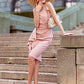 AISIZE Women's Pinup Vintage Ruffle Sleeves Cocktail Party Pencil Dress Small Pink