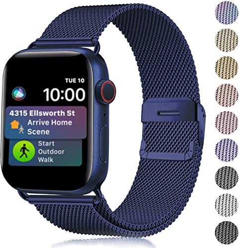 TIMDO Compatible with Apple Watch Band 38mm 40mm 41mm Series SE 8/7/6/5/4/3/2/1, Stainless Steel Bracelet Strap with Unique Magnet Lock -Rose Gold