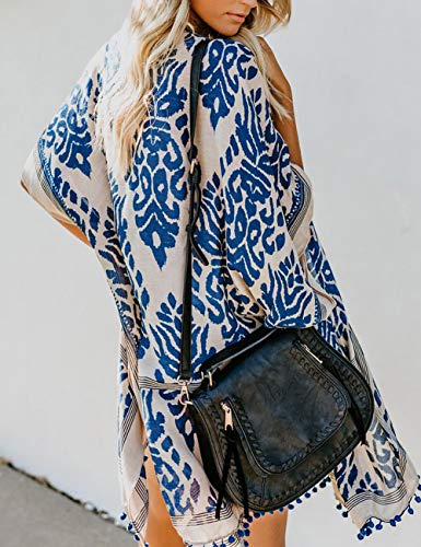 Bsubseach Pom Pom Kimono Cover Up for Bathing Suit Women Half Sleeve Cardigan Summer Bikini Beachwear Black