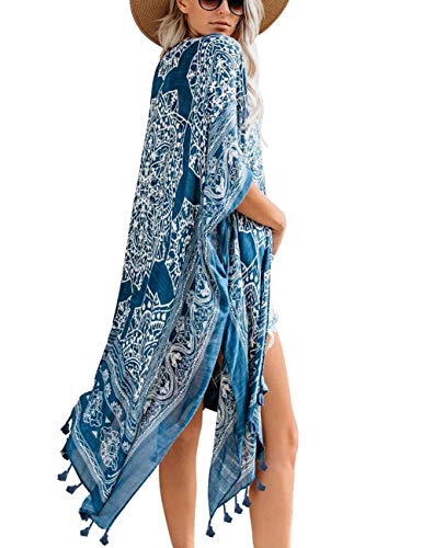 Bsubseach Pom Pom Kimono Cover Up for Bathing Suit Women Half Sleeve Cardigan Summer Bikini Beachwear Black