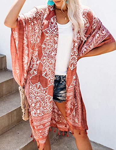 Bsubseach Pom Pom Kimono Cover Up for Bathing Suit Women Half Sleeve Cardigan Summer Bikini Beachwear Black