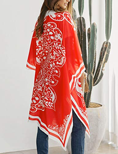 Bsubseach Pom Pom Kimono Cover Up for Bathing Suit Women Half Sleeve Cardigan Summer Bikini Beachwear Black