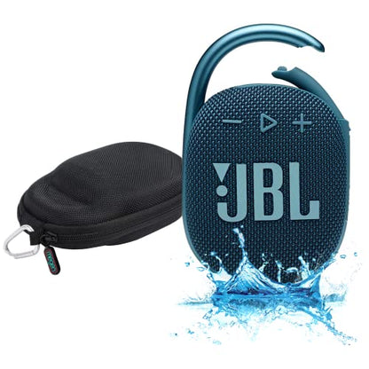 JBL Clip 4 Waterproof Portable Bluetooth Speaker Bundle with Megen Protective Hardshell Case (Blue)