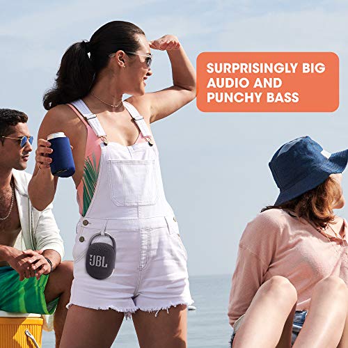 JBL Clip 4 - Portable Mini Bluetooth Speaker, Big Audio and Punchy bass, Integrated Carabiner, IP67 Waterproof and dustproof, 10 Hours of Playtime, Speaker for Home, Outdoor and Travel - (Blue)
