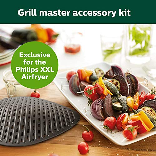 Philips Premium Airfryer XXL, Fat Removal Technology, 3lb/7qt, Rapid Air Technology, Digital Display, Keep Warm Mode, 5 Cooking Presets, NutriU App, Family Sized, Black (HD9650/96)