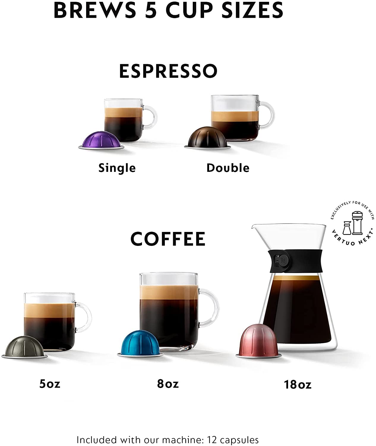 Nespresso® Vertuo Next Coffee and Espresso Machine by Breville, Light Grey