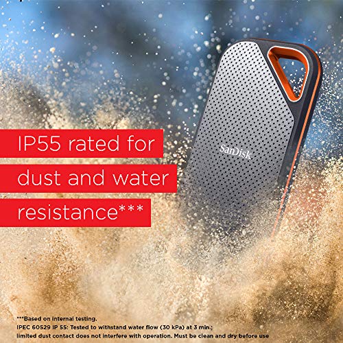 SanDisk 2TB Extreme PRO Portable SSD - Up to 2000MB/s - USB-C, USB 3.2 Gen 2x2 - External Solid State Drive - SDSSDE81-2T00-G25