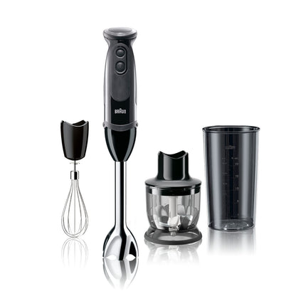 Braun MultiQuick 5 Vario Immersion Hand Blender - World's First Technology - Powerful 400 Watt Motor - Vario Speed - Includes Blending Wand, Beaker, Whisk and 1.5c Chopper, MQ5025BK, Black