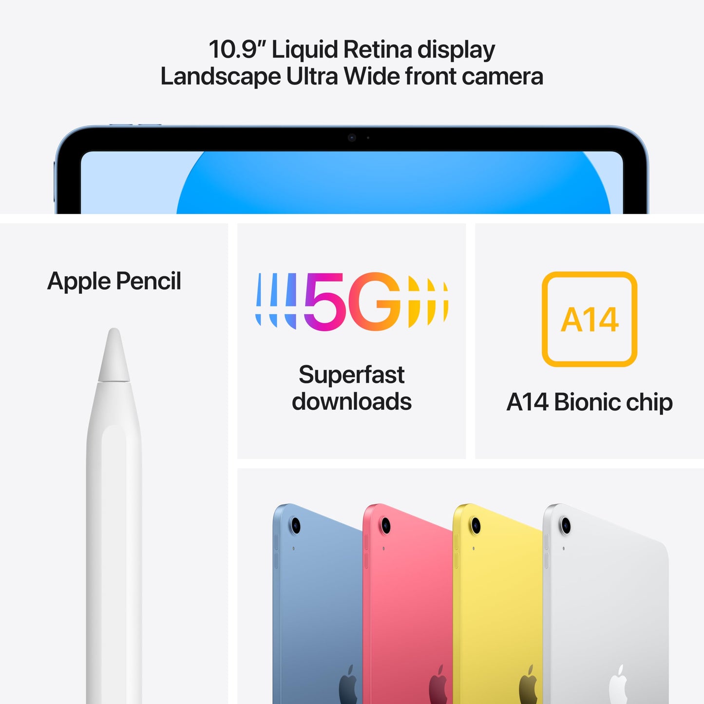 Apple iPad (10th Generation) Wi-Fi 64GB - Blue with AppleCare+ (2 Years)