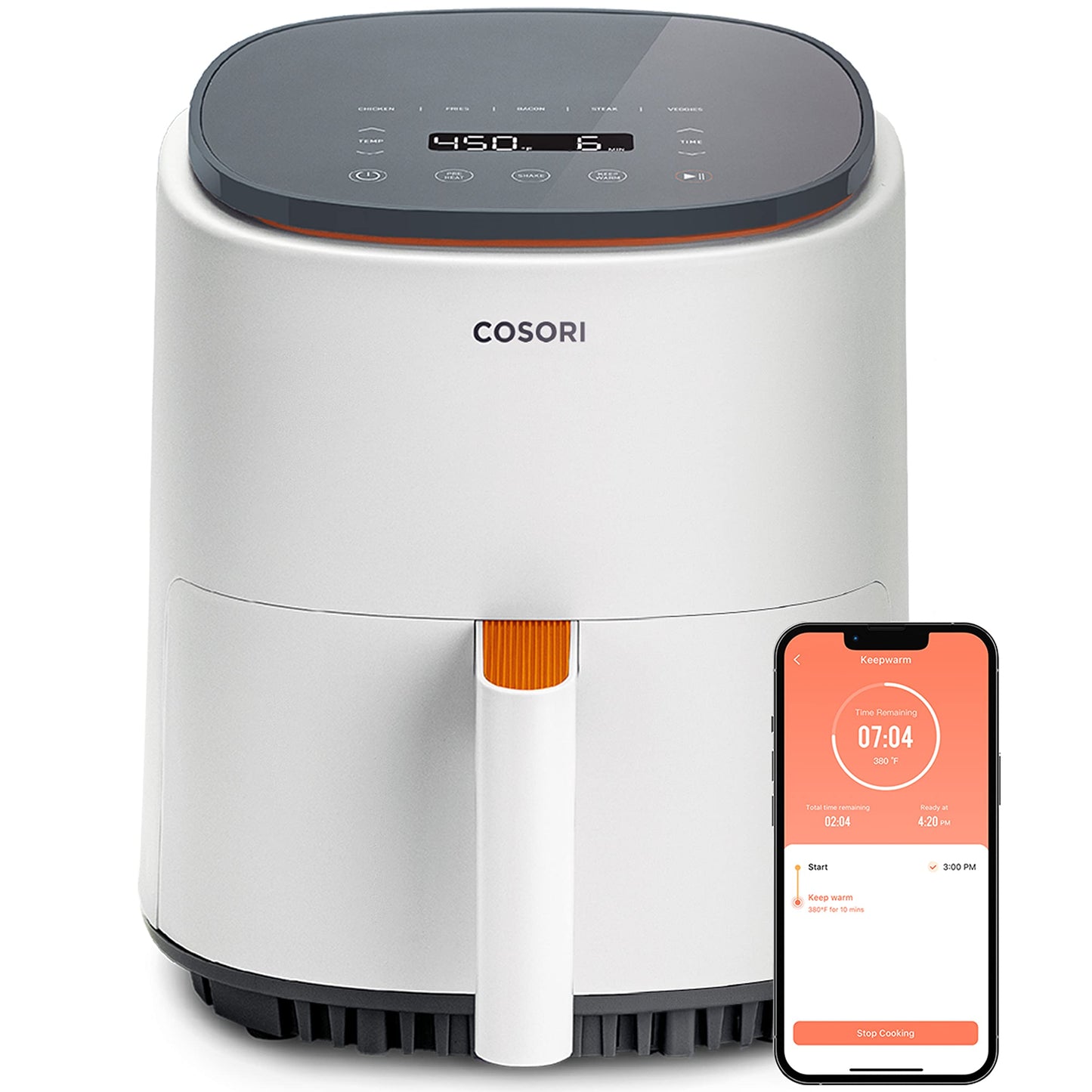 COSORI Air Fryer 5Qt(4.7L), 9-In-1 Less Oil Airfryer Oven, UP to 450℉, Quiet Operation, 30 Exclusive Recipes, Nonstick Basket, Compact, Dishwasher Safe