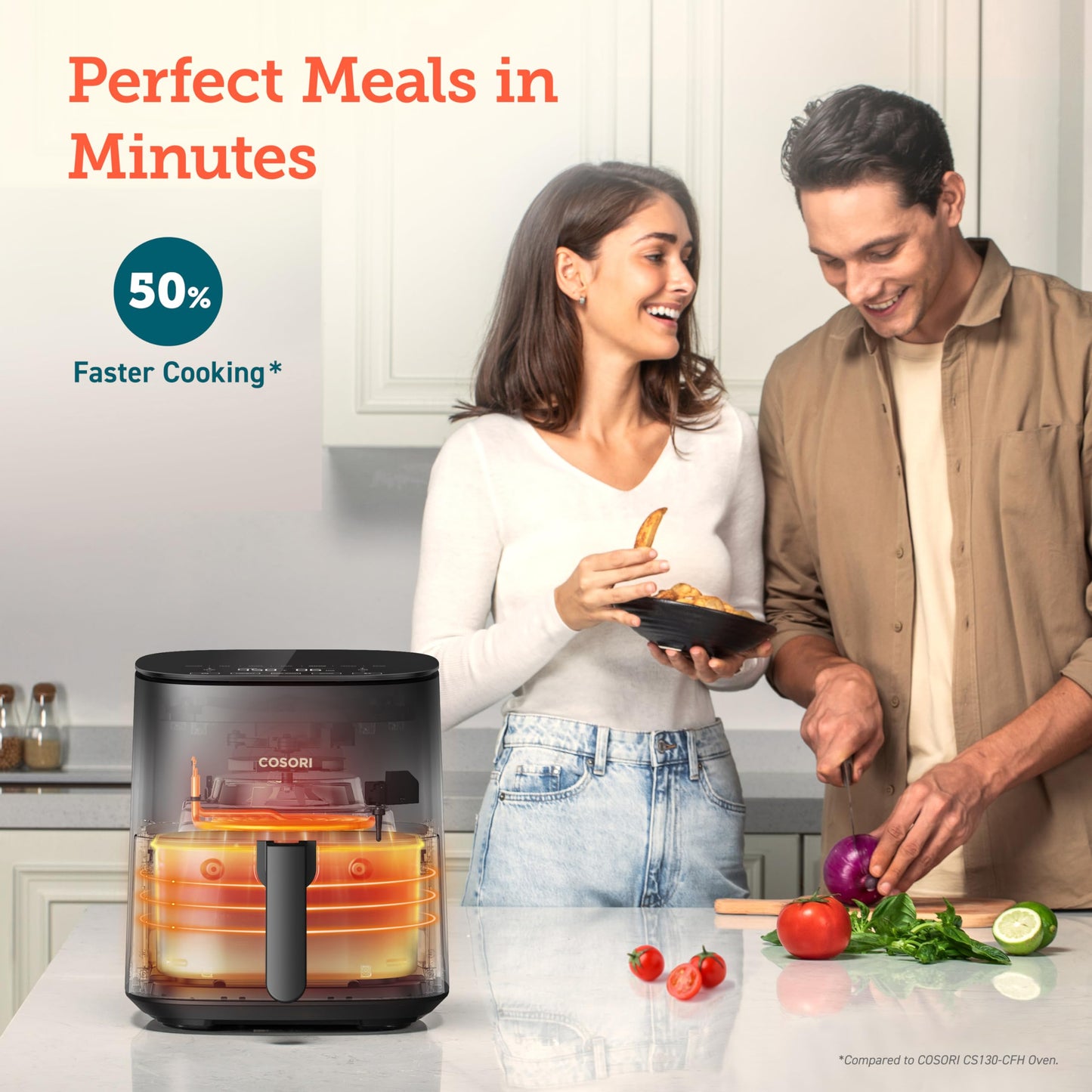 COSORI Air Fryer 5Qt(4.7L), 9-In-1 Less Oil Airfryer Oven, UP to 450℉, Quiet Operation, 30 Exclusive Recipes, Nonstick Basket, Compact, Dishwasher Safe
