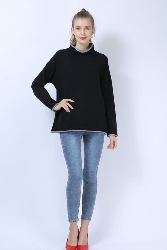 Just My Type Dropped Shoulder Knit Top