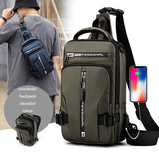 Crossbody Bags Men Multifunctional Backpack Shoulder Chest Bags