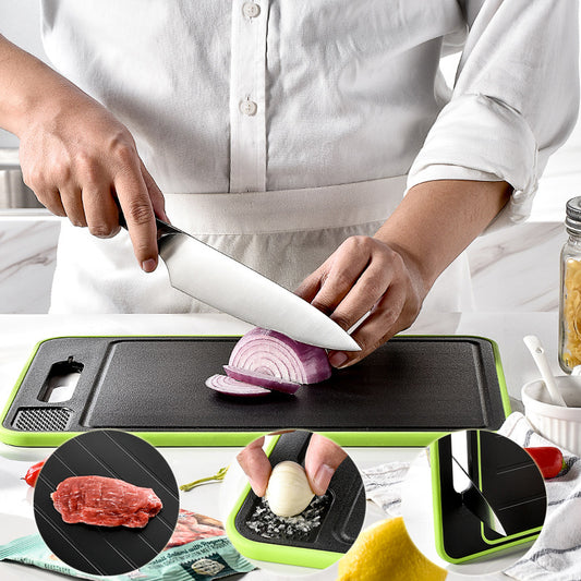 Double-side Cutting Board With Defrosting Function Chopping Board Kitchen Grinding Cutting Board With Knife SharpenerWith Defrosting Function Chopping Board Kitchen Grinding Cutting Board With Knife Sharpener